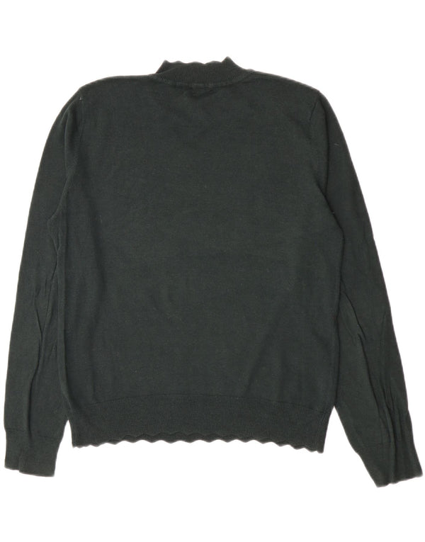 Oasis Womens Turtle Neck Jumper Sweater UK 16 Large Green Cotton