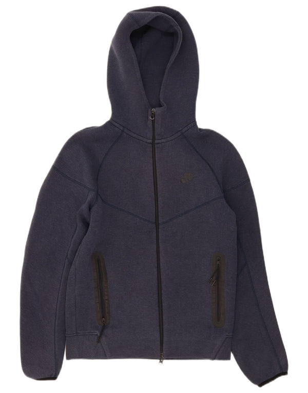 Hollister Mens Loose Fit Zip Hoodie Sweater Small Navy Blue Cotton