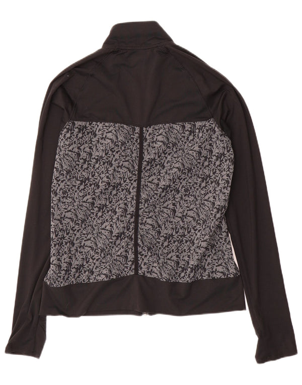 ADIDAS Womens Tracksuit Top Jacket UK 10 Small Black Colourblock Polyester