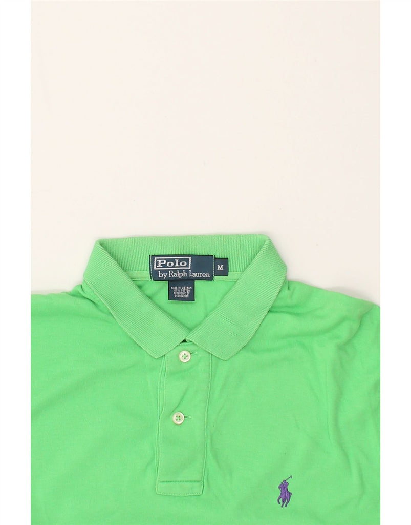 RALPH LAUREN Mens Polo Shirt Medium Green Cotton | Vintage Ralph Lauren | Thrift | Second-Hand Ralph Lauren | Used Clothing | Messina Hembry 