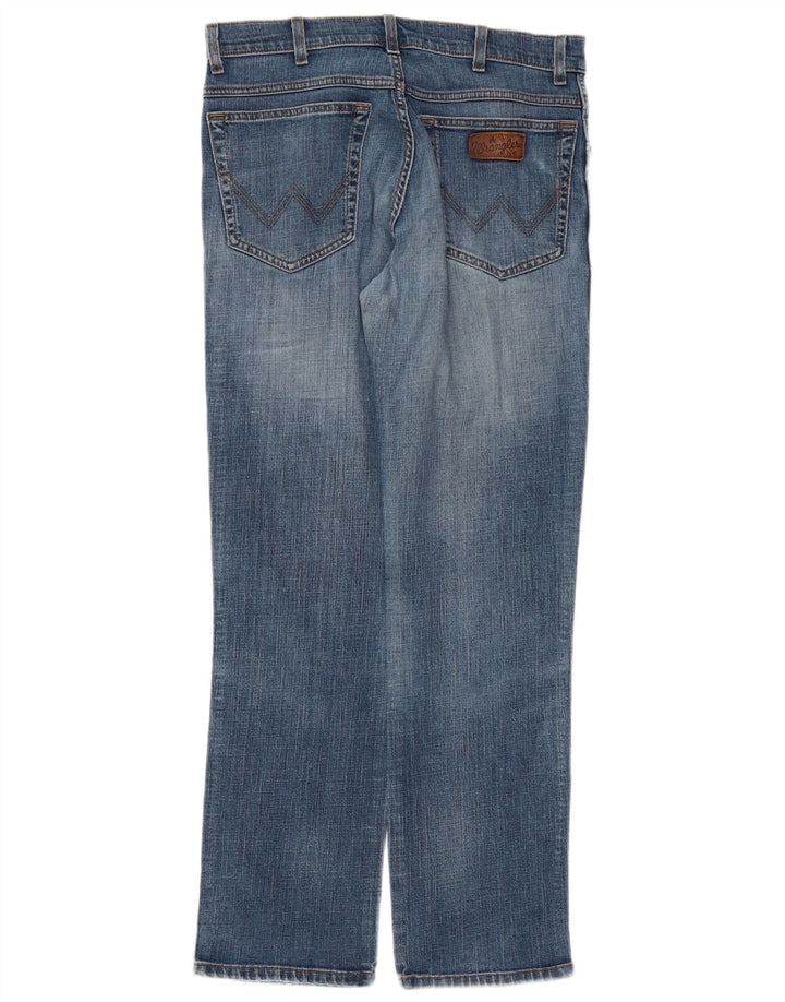 WRANGLER Mens Texas Stretch Straight Jeans W33 L30 Blue Cotton