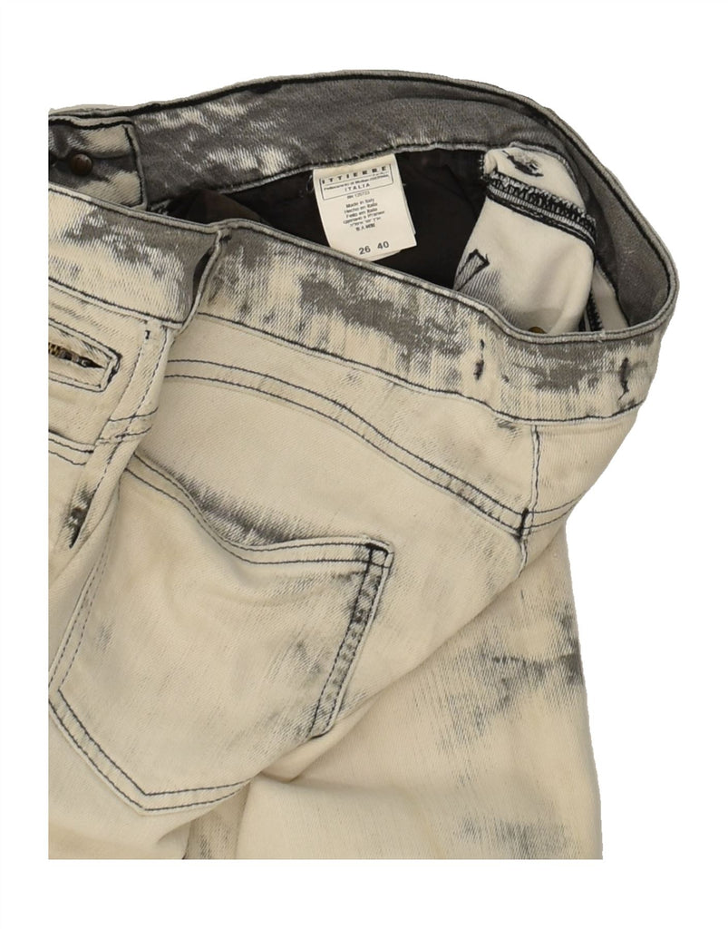 JUST CAVALLI Womens Denim Bermuda Shorts W26 Small Grey Tie Dye Cotton | Vintage Just Cavalli | Thrift | Second-Hand Just Cavalli | Used Clothing | Messina Hembry 