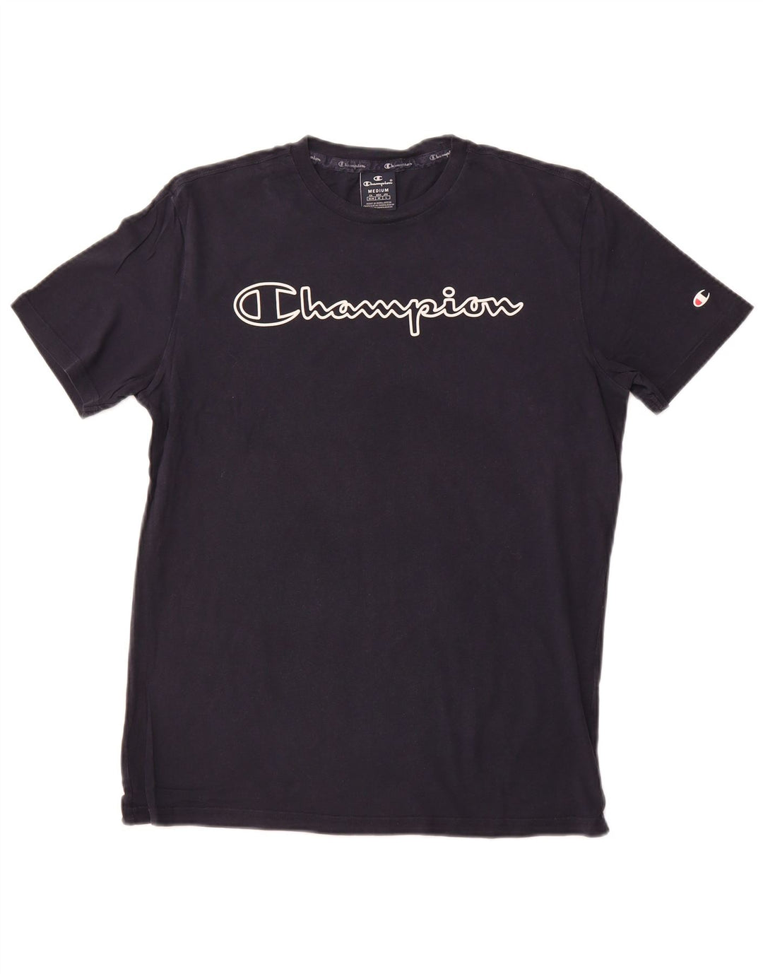 CHAMPION Mens Graphic T-Shirt Top Medium Navy Blue