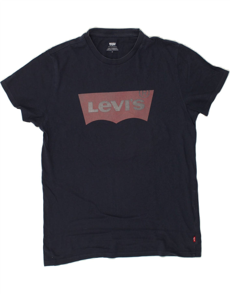 LEVI'S Mens Graphic T-Shirt Top Medium Navy Blue | Vintage Levi's | Thrift | Second-Hand Levi's | Used Clothing | Messina Hembry 