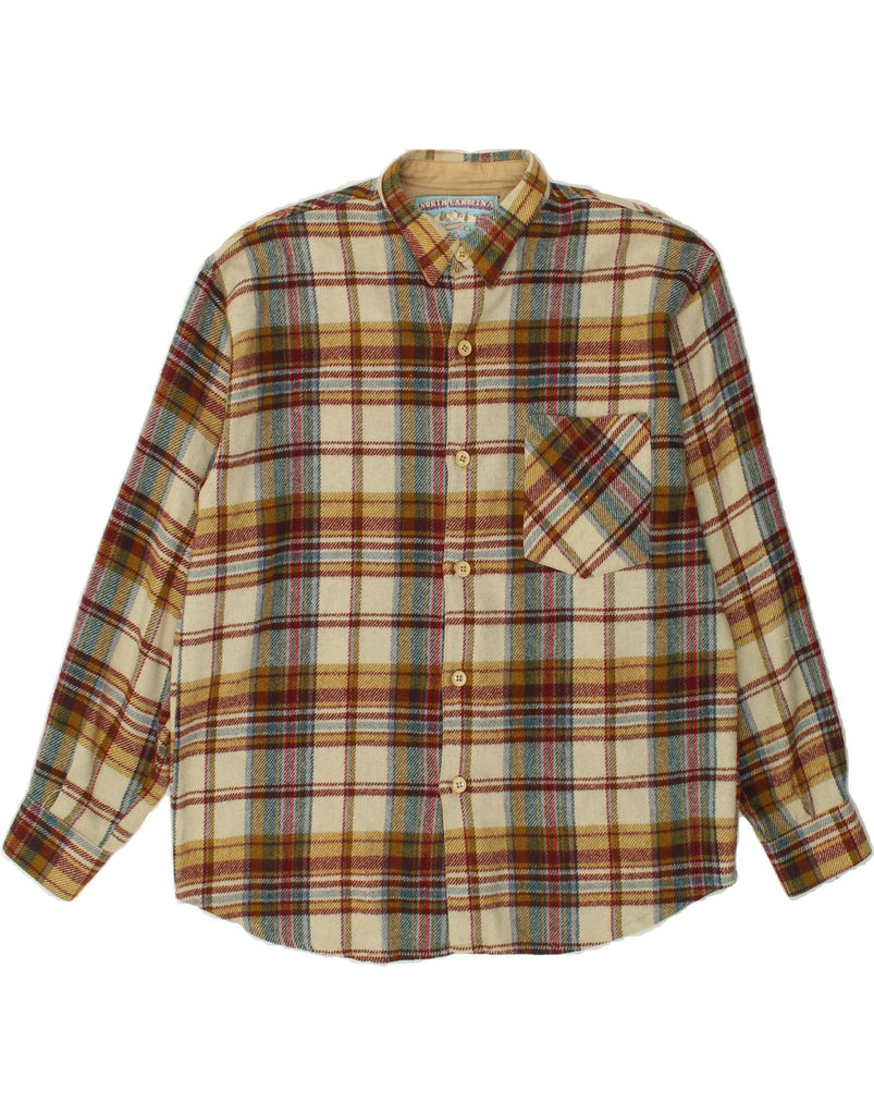 VINTAGE Mens Flannel Shirt Large Multicoloured Check Acrylic Vintage Vintage and Second-Hand Vintage from Messina Hembry 