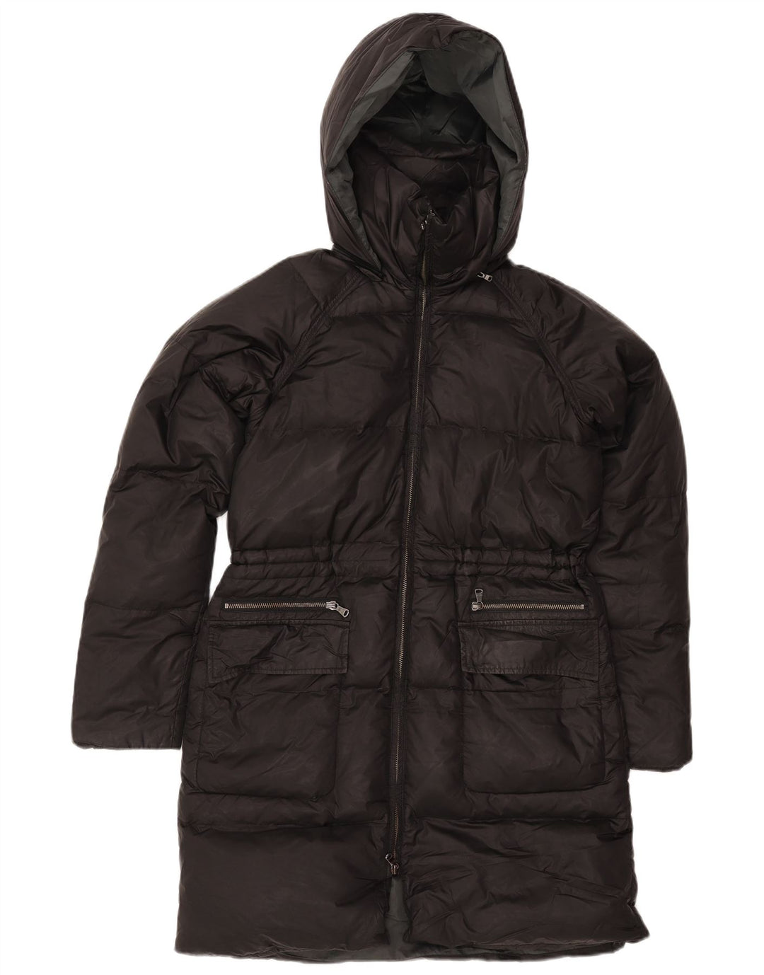 Calvin Klein Womens Hooded Padded Coat UK 10 Small Black Polyamide