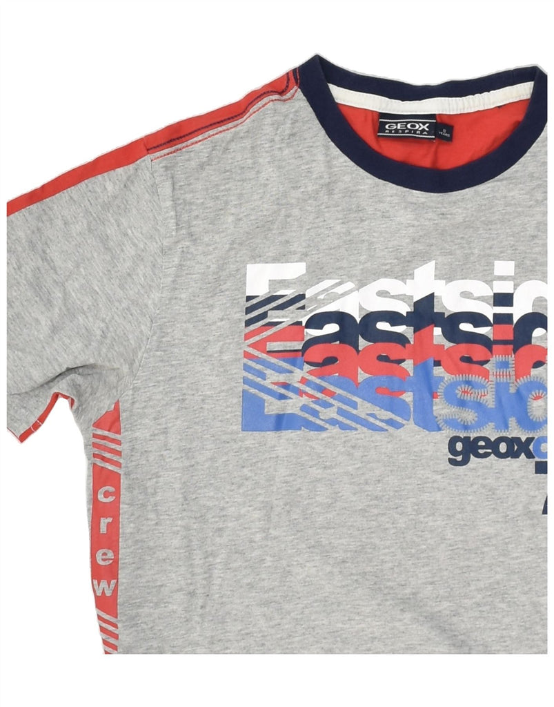 GEOX Boys Graphic T-Shirt Top 11-12 Years Grey Colourblock | Vintage Geox | Thrift | Second-Hand Geox | Used Clothing | Messina Hembry 