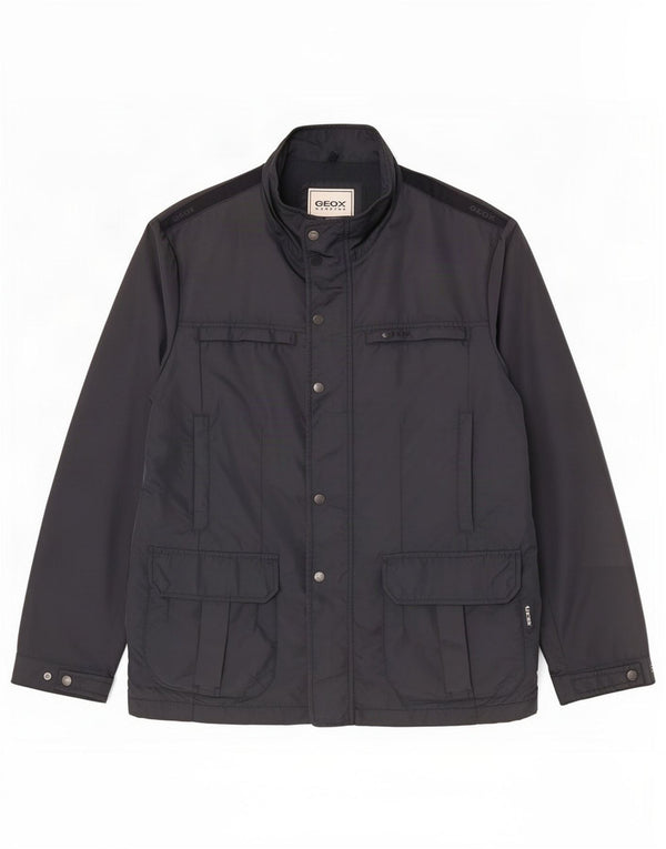 Geox Mens Utility Jacket UK 48 4XL Navy Blue Polyamide
