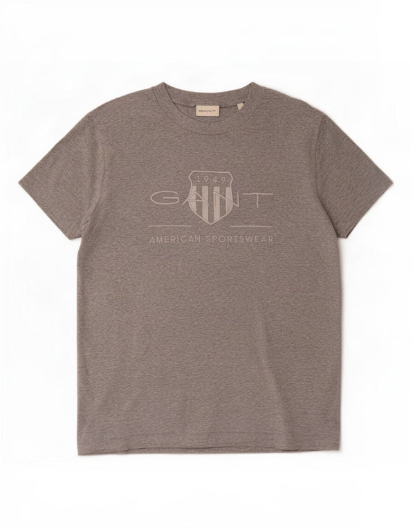 Gant Mens Graphic T-Shirt Top Medium Grey Cotton