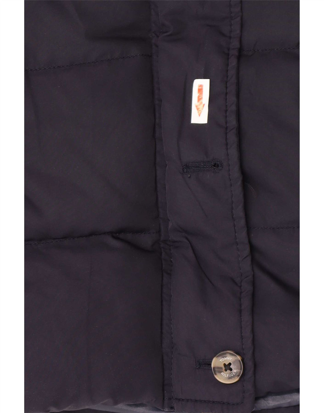 Tommy Hilfiger Womens Hooded Padded Jacket UK 12 Medium Navy Blue Polyester