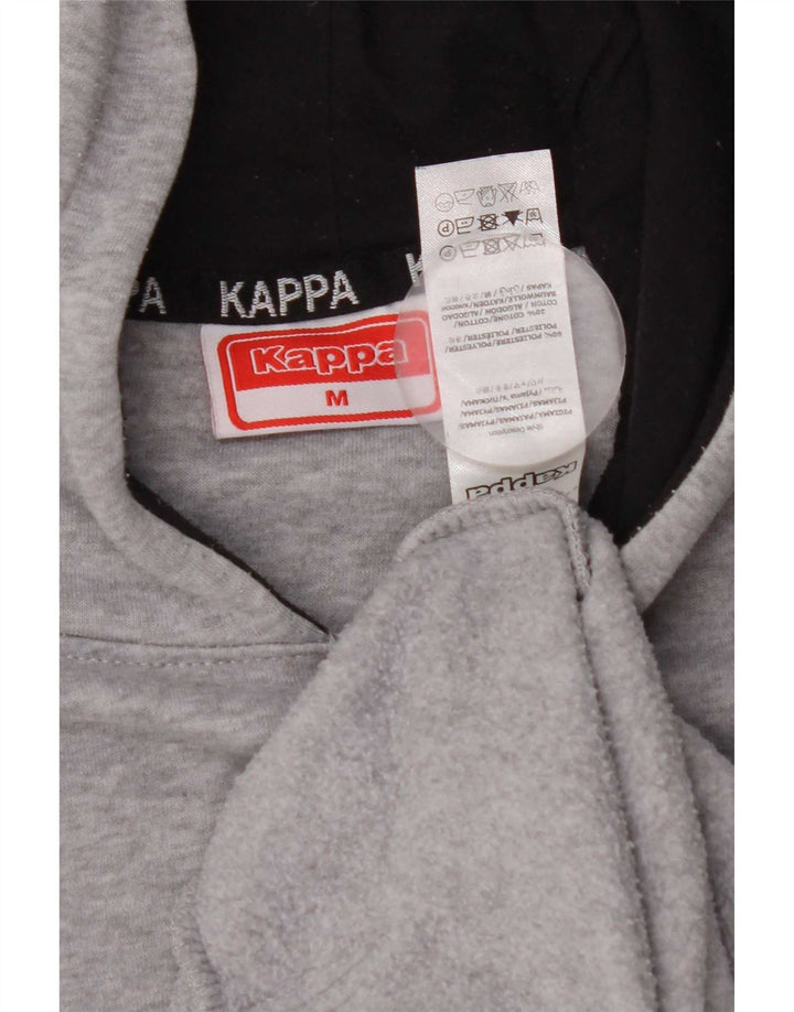 Kappa Mens Graphic Hoodie Jumper Medium Grey Colourblock Polyester