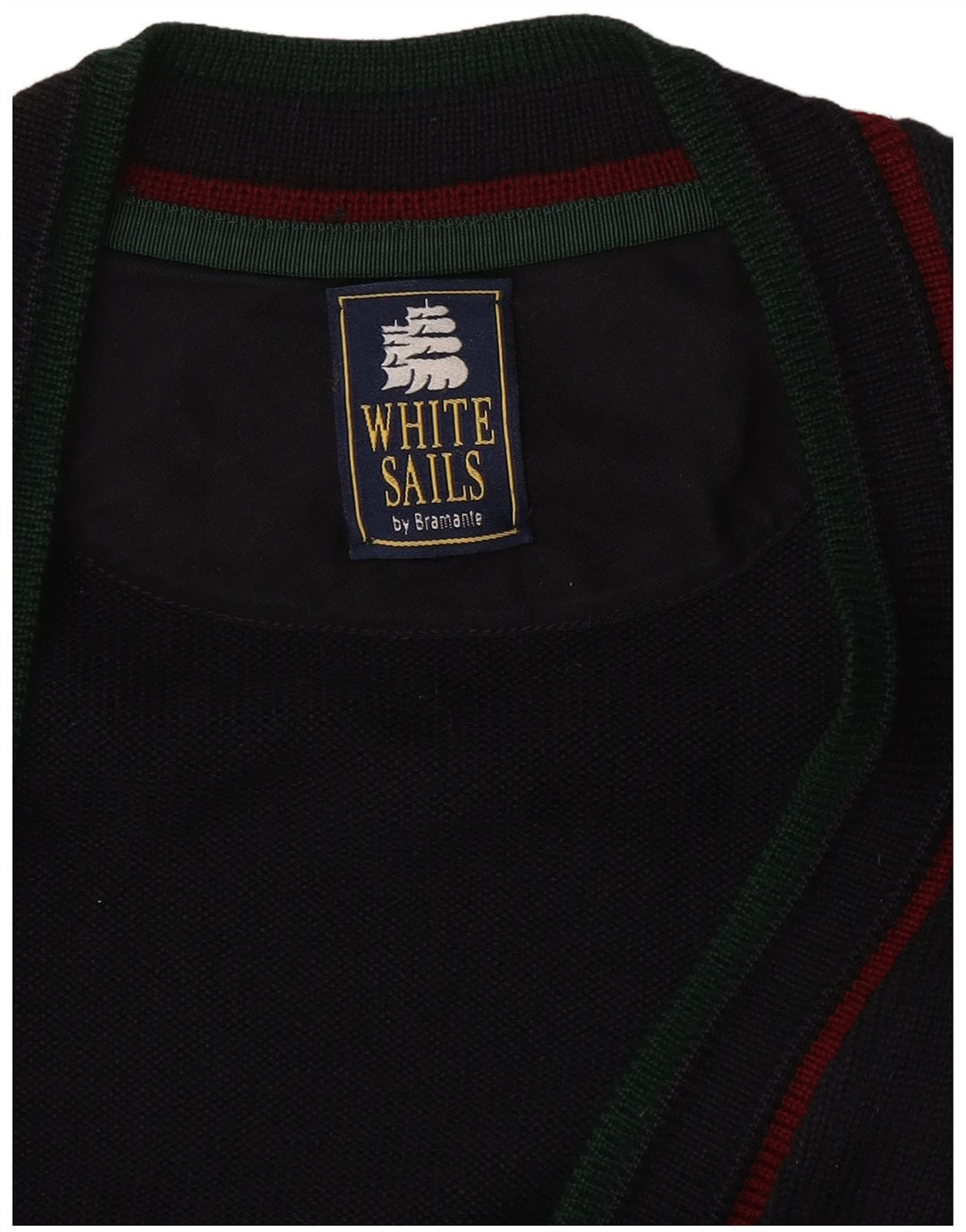 White Sails Mens Cardigan Sweater Large Navy Blue