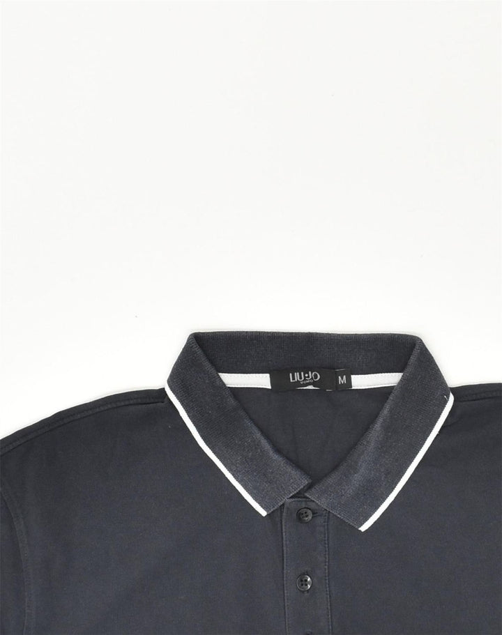 LIU JO Mens Polo Shirt Medium Navy Blue Cotton | Vintage Liu Jo | Thrift | Second-Hand Liu Jo | Used Clothing | Messina Hembry 