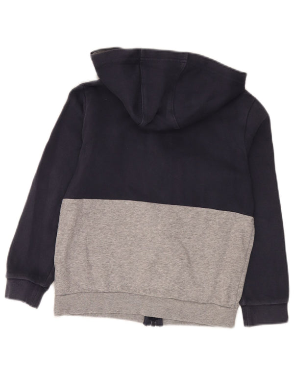 Adidas Boys Zip Hoodie Sweater 9-10 Years Navy Blue Colourblock Cotton