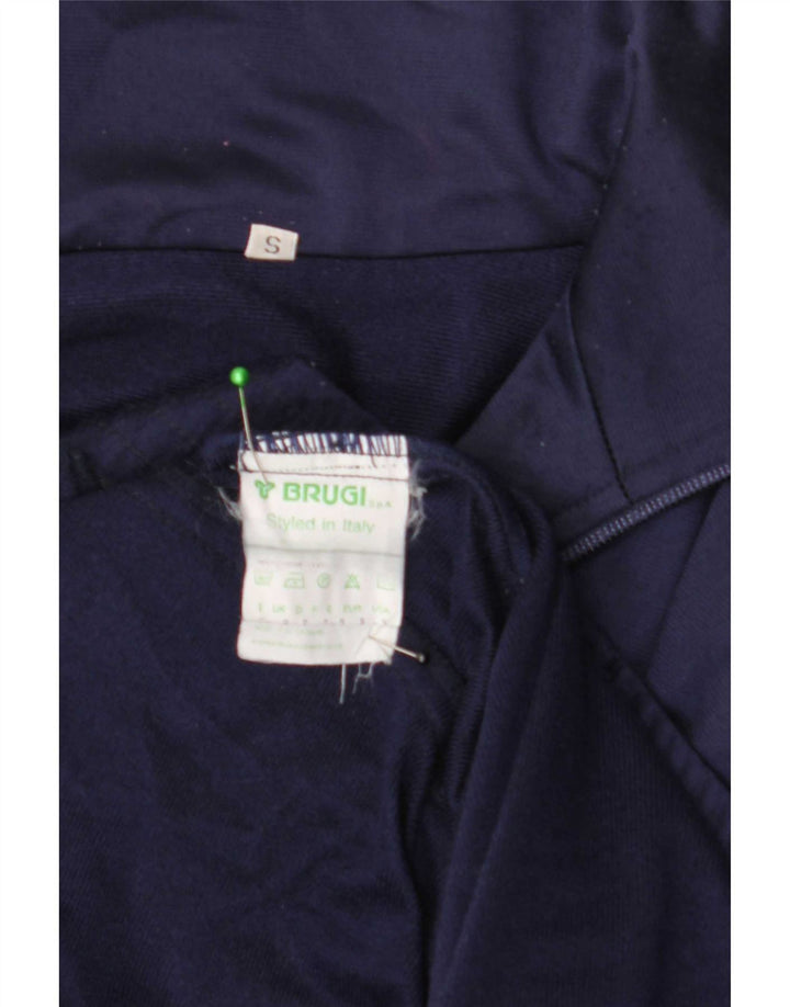 Brugi Mens Graphic Tracksuit Top Jacket Small Navy Blue Polyester