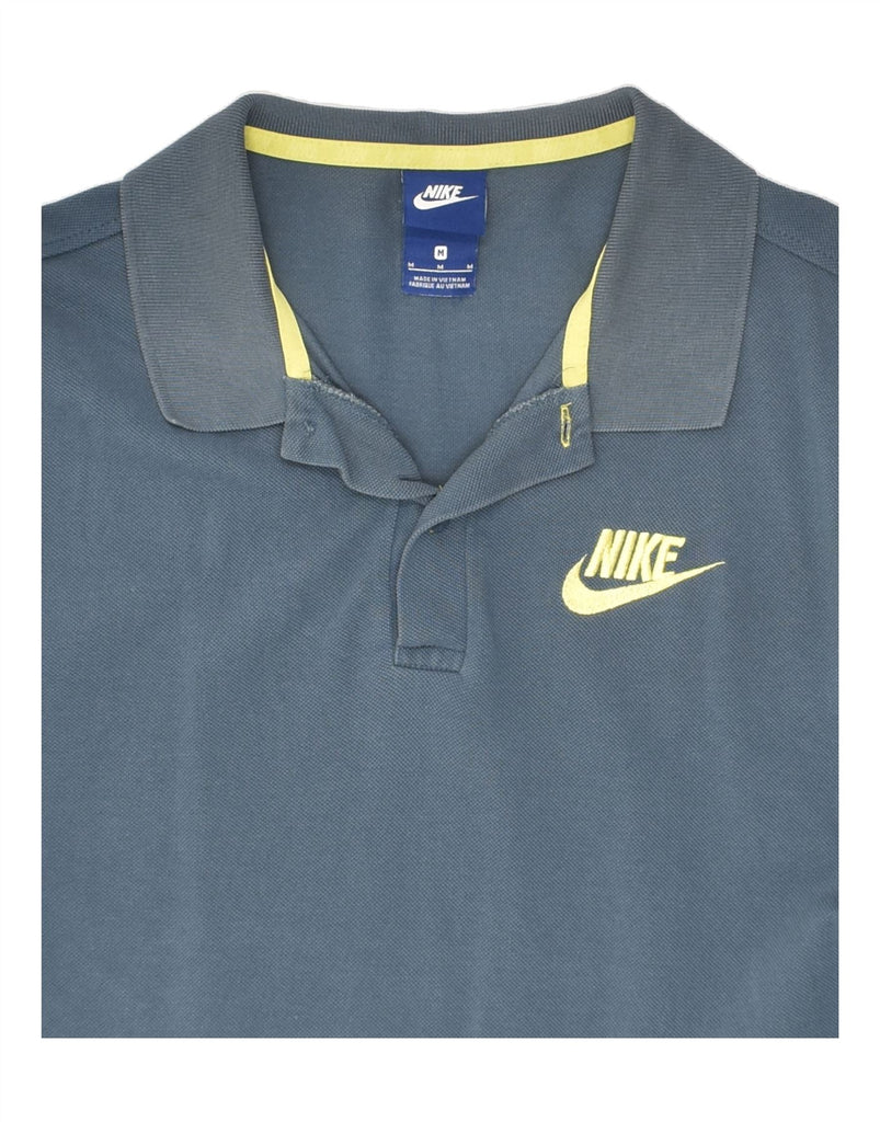 NIKE Mens Polo Shirt Medium Blue Cotton | Vintage Nike | Thrift | Second-Hand Nike | Used Clothing | Messina Hembry 