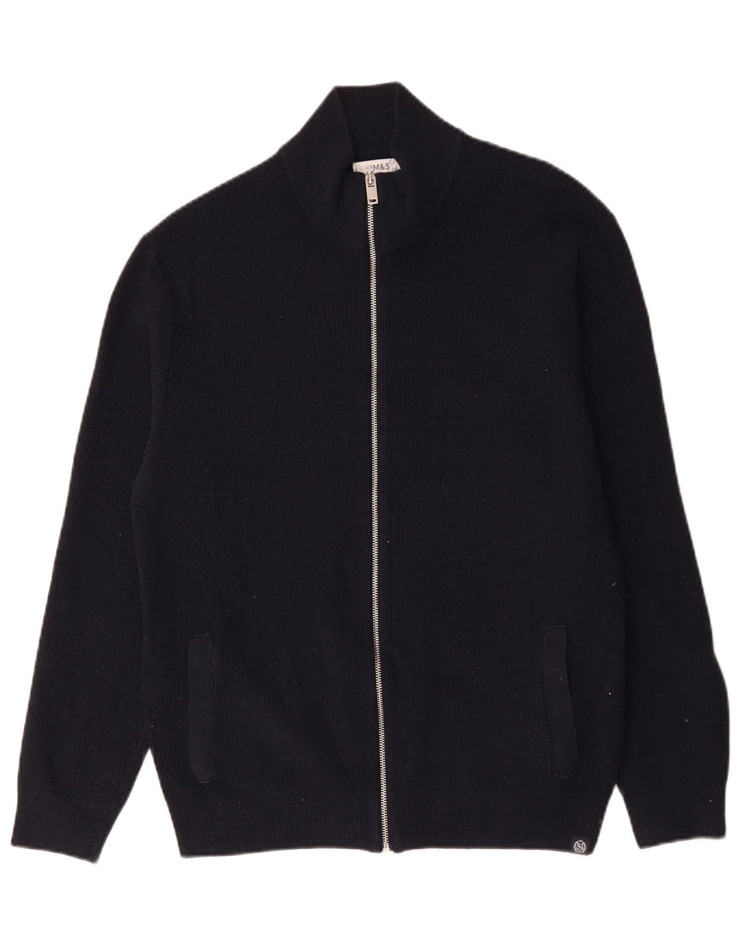 Marks & Spencer Mens Cardigan Sweater XL Navy Blue Polyester