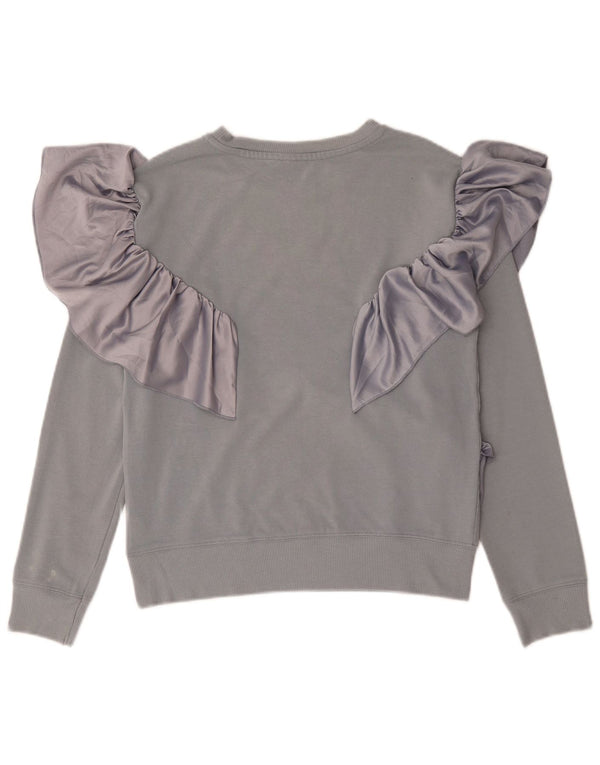 Topshop Womens Sweatshirt Jumper UK 8 Small Grey Cotton