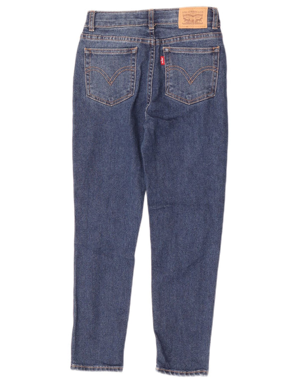 Levi's Girls Mini Mom Distressed Tapered Jeans 7-8 Years W22 L22 Blue