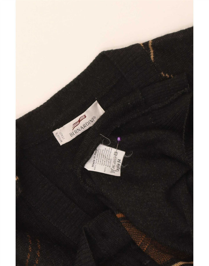 Bernardi Mens Cardigan Sweater IT 54 XL Grey Argyle/Diamond Wool
