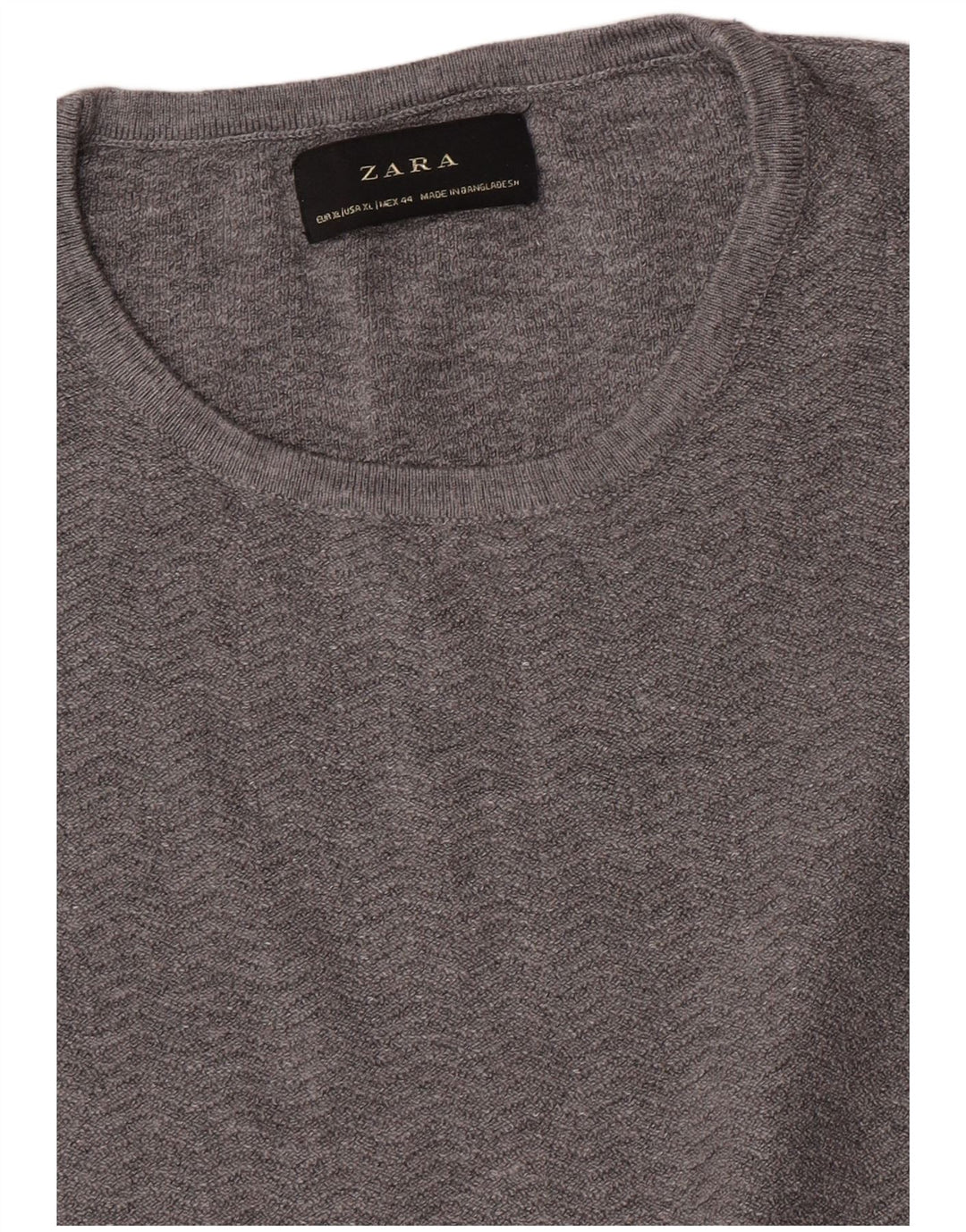 Zara Mens Crew Neck Jumper Sweater XL Grey