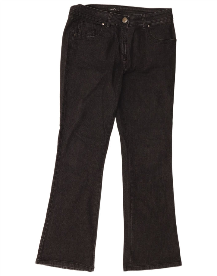 M&Co Womens Bootcut Jeans UK 12 Medium W32 L30 Black Cotton