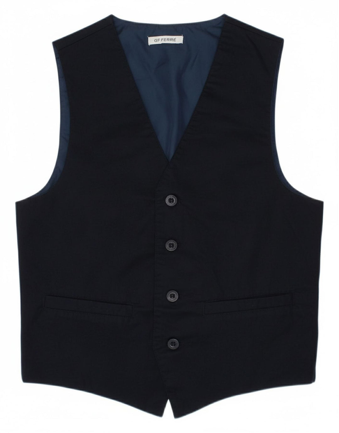 GF FERRE Boys Waistcoat 11-12 Years Navy Blue Cotton