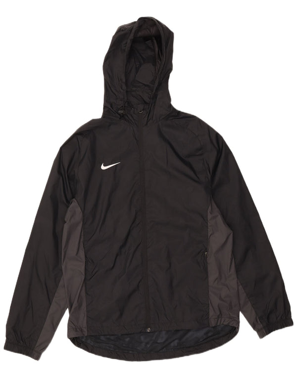 Nike Mens Hooded Rain Jacket UK 38 Medium Black Colourblock Nylon
