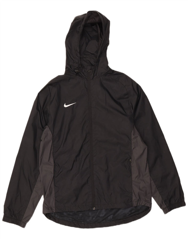Nike Mens Hooded Rain Jacket UK 38 Medium Black Colourblock Nylon