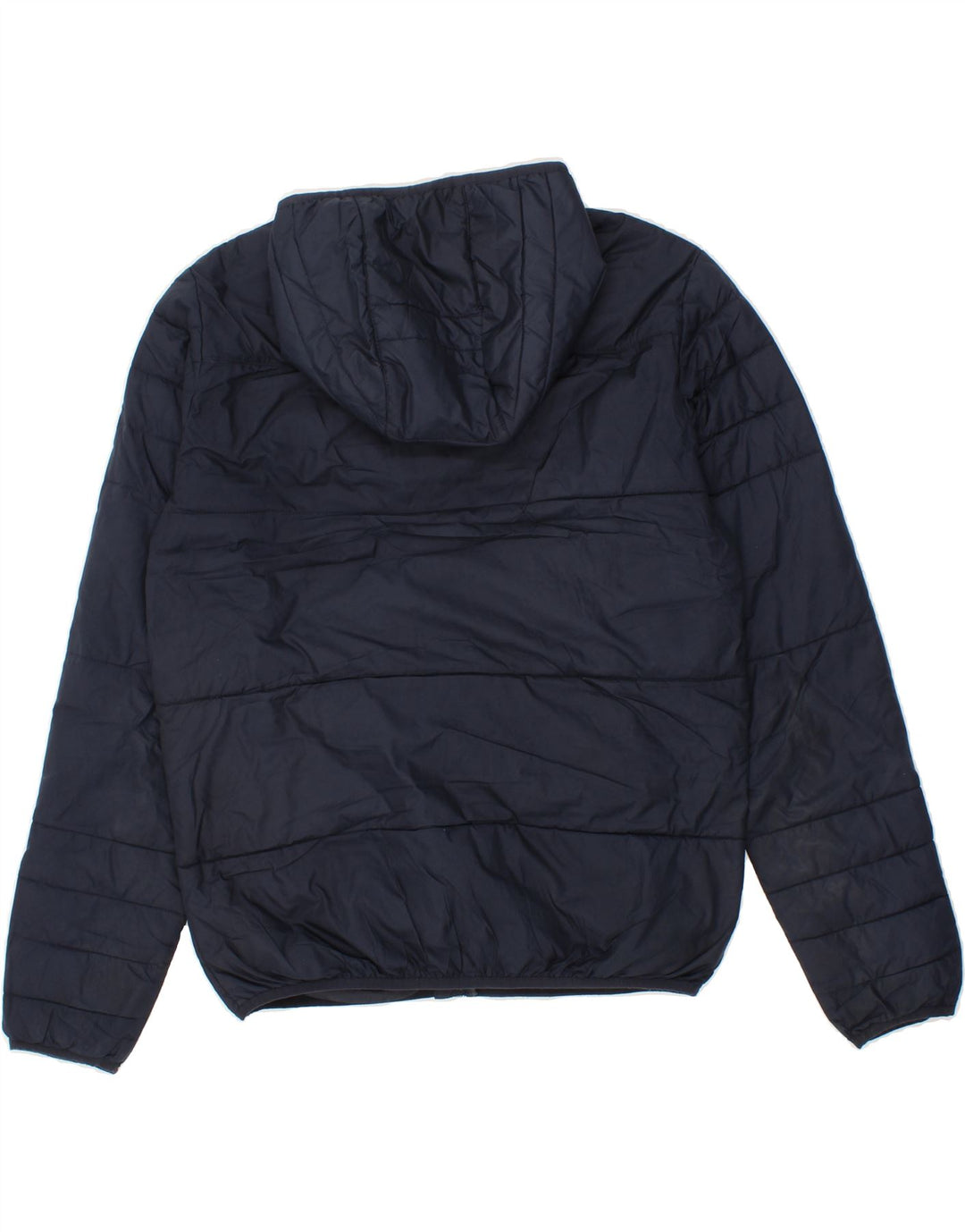 JACK & JONES Mens Hooded Padded Jacket UK 38 Medium Navy Blue Polyester Vintage Jack & Jones and Second-Hand Jack & Jones from Messina Hembry 