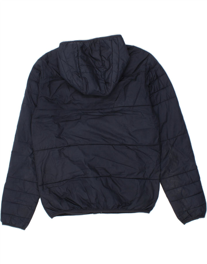JACK & JONES Mens Hooded Padded Jacket UK 38 Medium Navy Blue Polyester Vintage Jack & Jones and Second-Hand Jack & Jones from Messina Hembry 