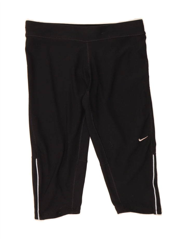 NIKE Womens Dri Fit Bermuda Sport Shorts UK 14 Medium Black Polyester Vintage Nike and Second-Hand Nike from Messina Hembry 