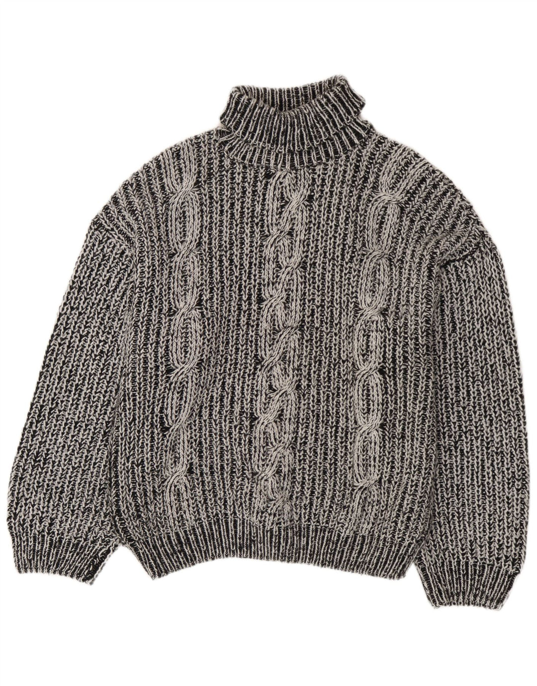 Vintage Mens Roll Neck Jumper Sweater XL Grey