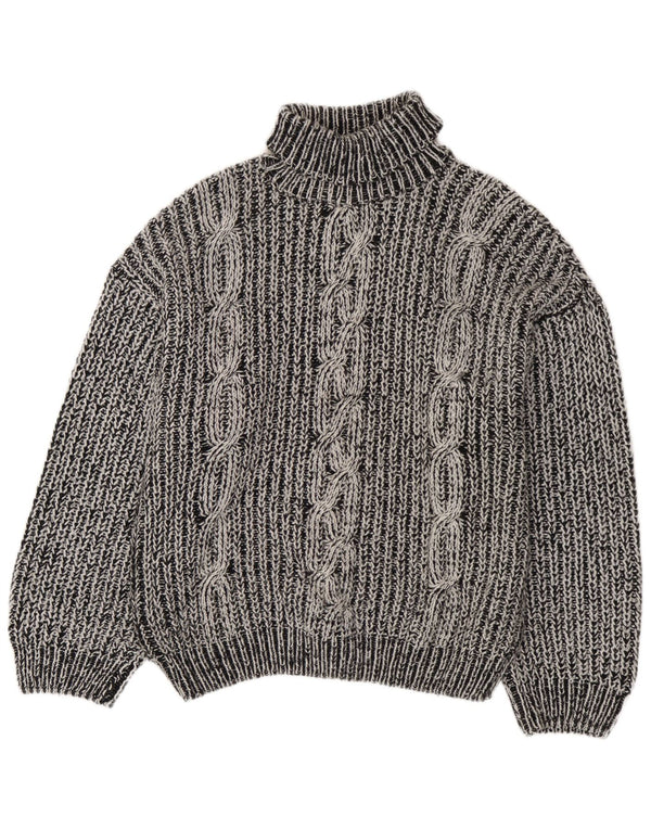 Vintage Mens Roll Neck Jumper Sweater XL Grey