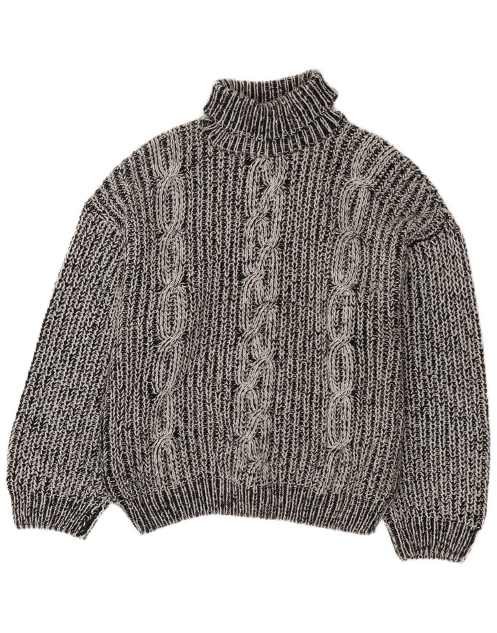 Vintage Mens Roll Neck Jumper Sweater XL Grey