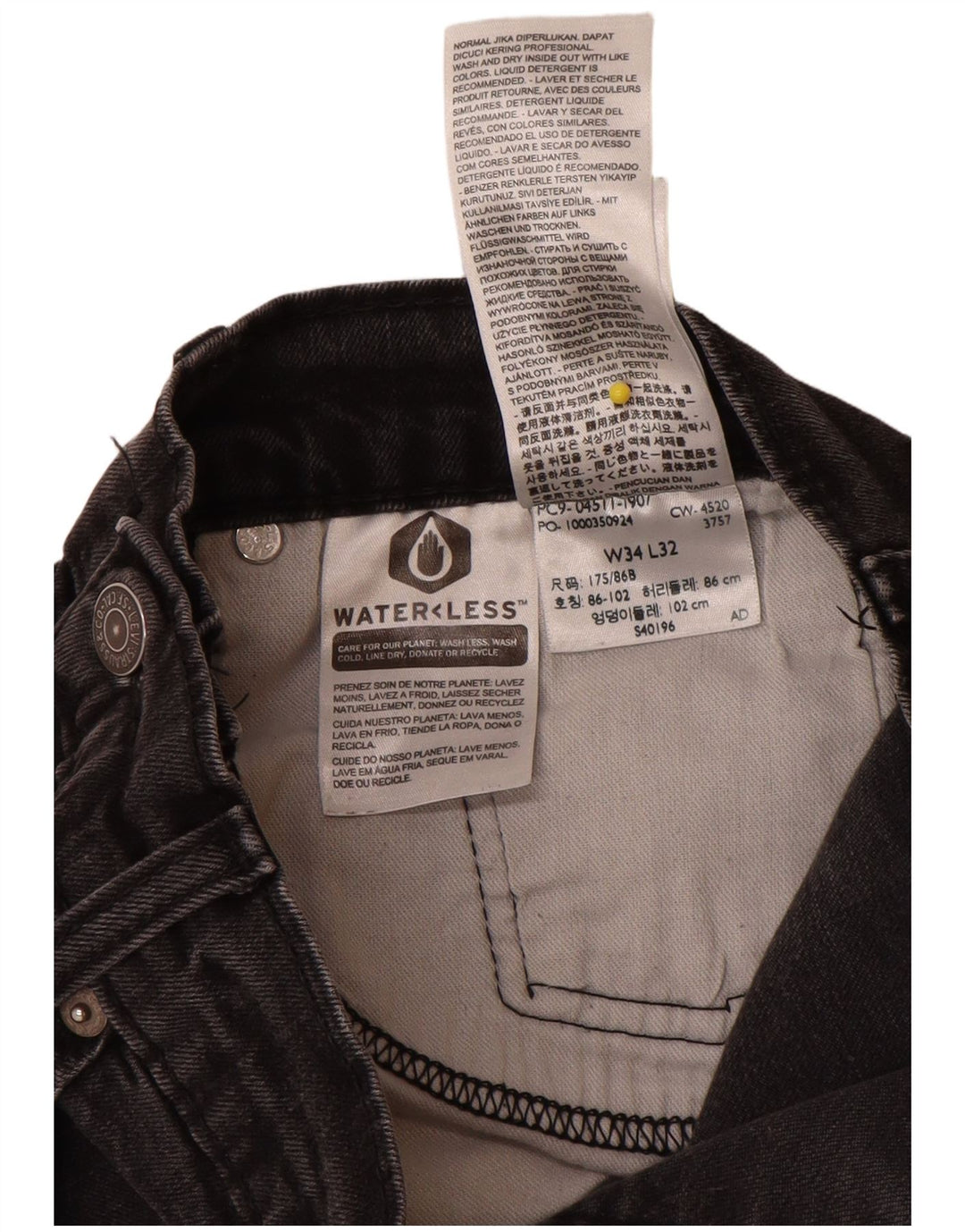 Levi's Mens 511 Distressed Slim Jeans W34 L32 Black Cotton
