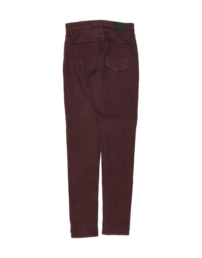 LEVI'S Womens High Rise Skinny Jeans W26 L32 Burgundy Cotton Vintage Levi's and Second-Hand Levi's from Messina Hembry 