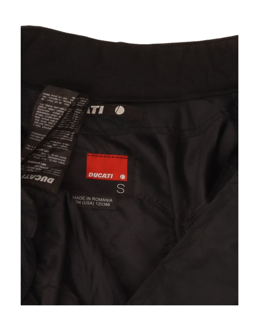 DUCATI Mens Graphic Racer Jacket UK 36 Small Black Polyamide