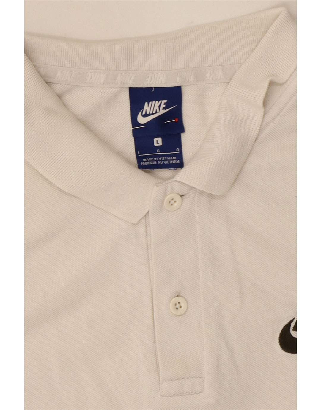 NIKE Mens Polo Shirt Large White Cotton Vintage Nike and Second-Hand Nike from Messina Hembry 