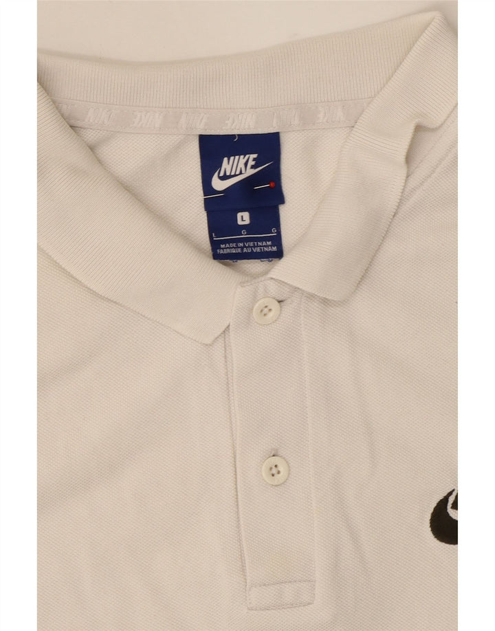 NIKE Mens Polo Shirt Large White Cotton Vintage Nike and Second-Hand Nike from Messina Hembry 