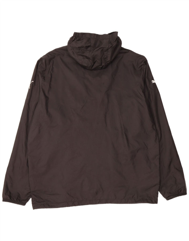 PUMA Mens Hooded Rain Jacket UK 44 2XL Black Nylon