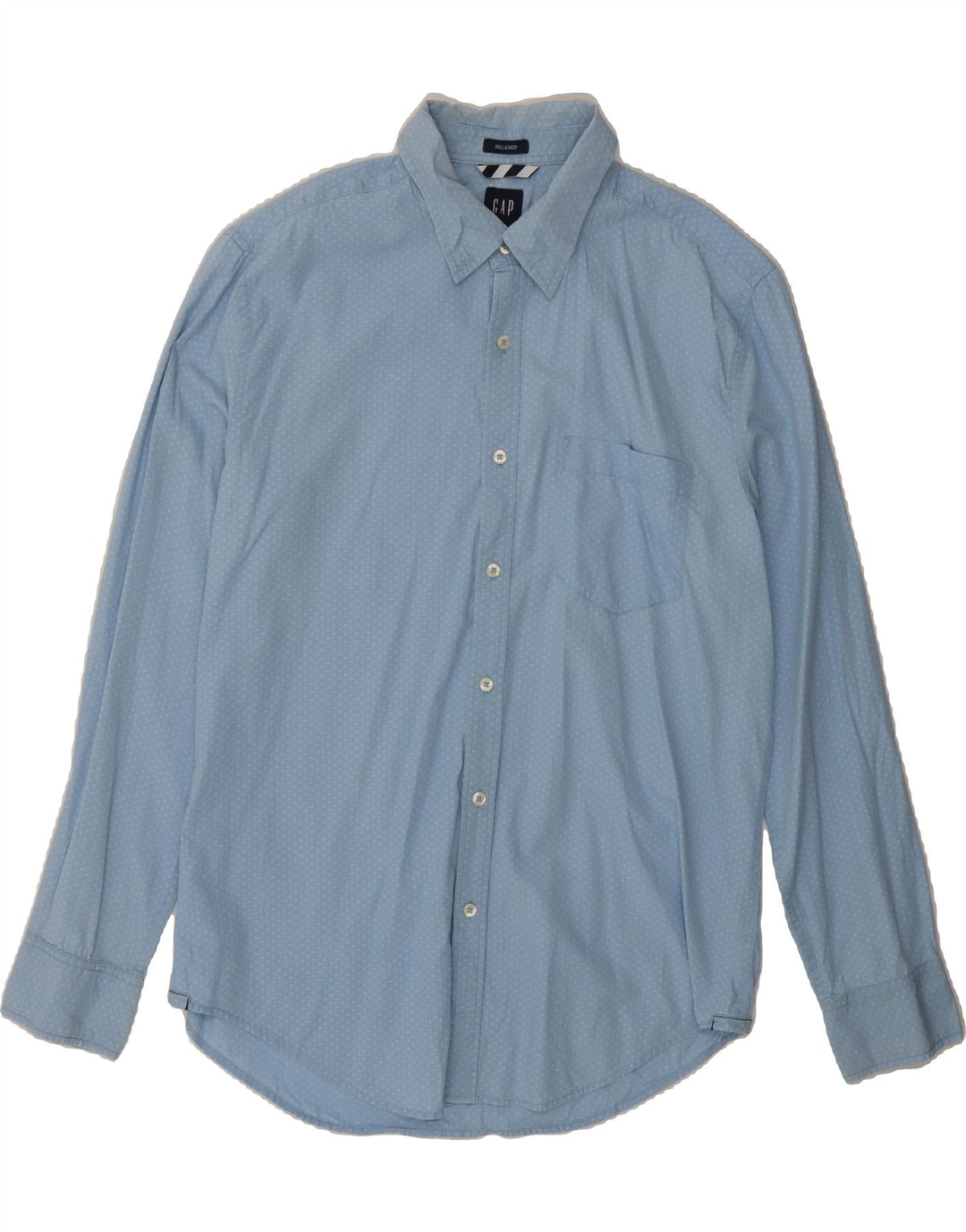 GAP Mens Abstract Pattern Relaxed Fit Shirt Large Blue Vintage Gap and Second-Hand Gap from Messina Hembry 
