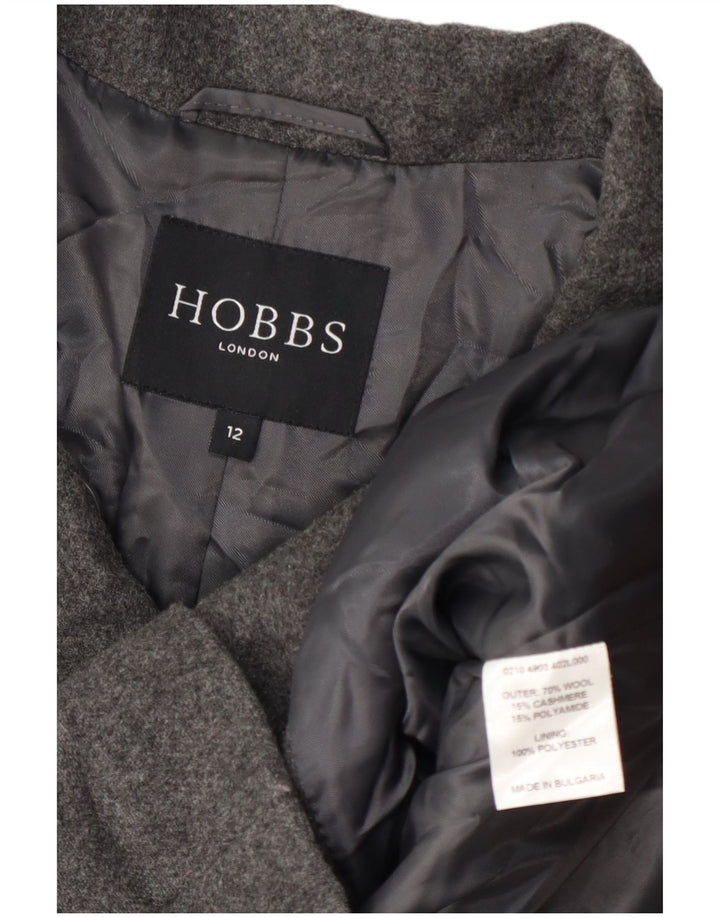 Hobbs Womens Pea Coat UK 12 Medium Grey Wool