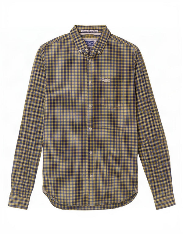 Superdry Mens Shirt Small Blue Check Cotton