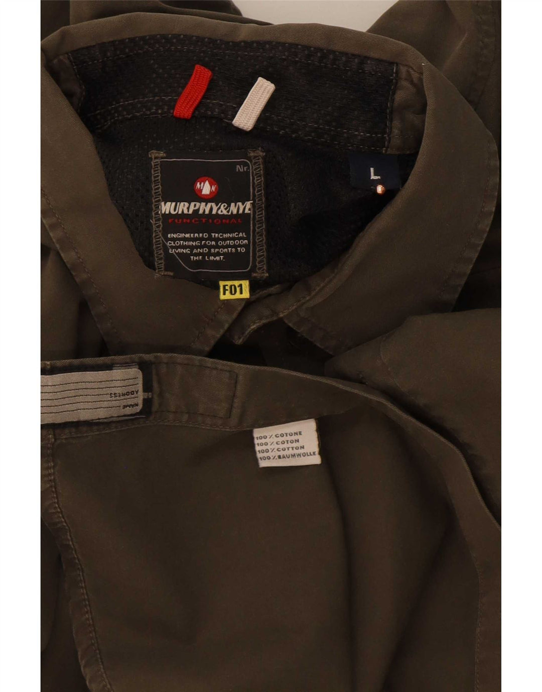 Murphy & Nye Mens Shirt Large Khaki Cotton
