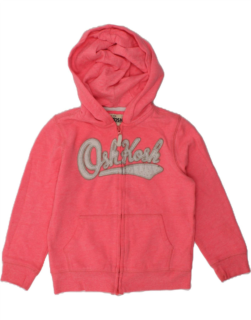 OSH KOSH Girls Graphic Zip Hoodie Sweater 4-5 Years Pink Cotton | Vintage Osh Kosh | Thrift | Second-Hand Osh Kosh | Used Clothing | Messina Hembry 