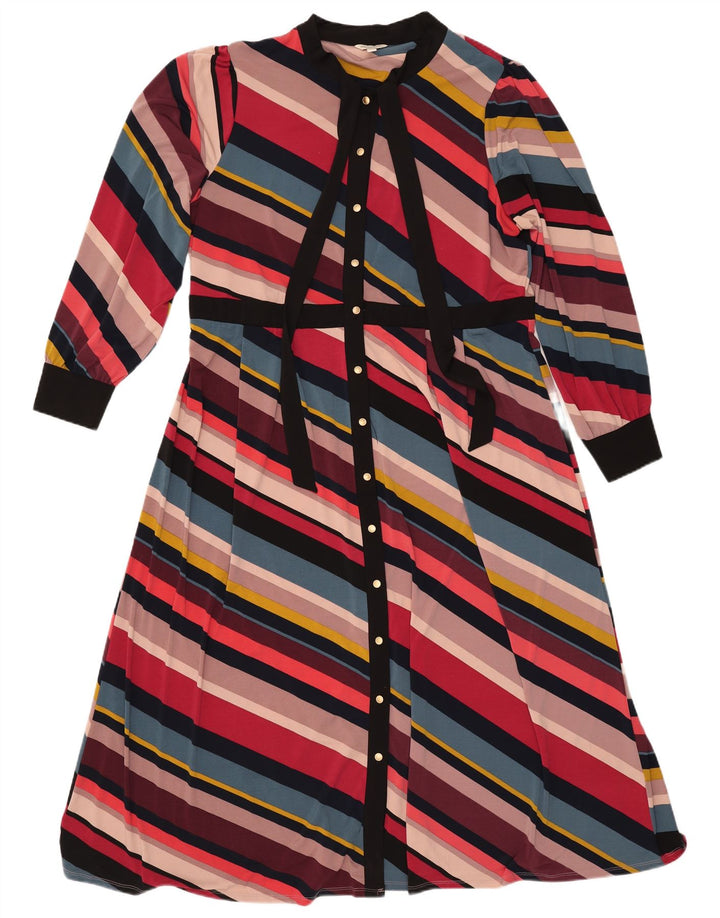 MONSOON Womens Front Tie Maxi Dress UK 18 XL Multicoloured Striped