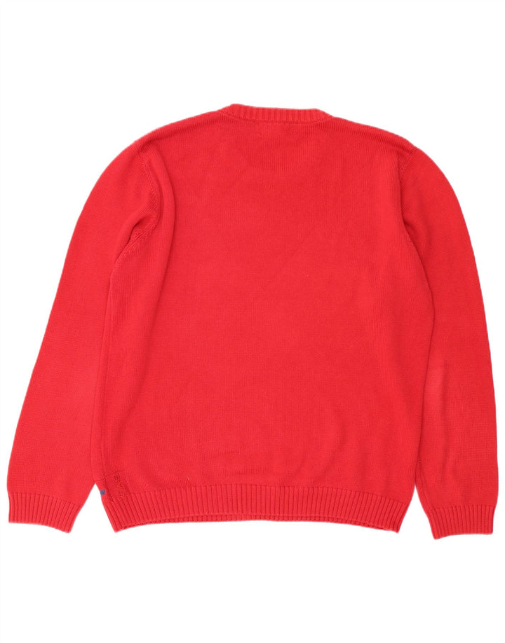 Gas Mens Crew Neck Jumper Sweater XL Red Cotton