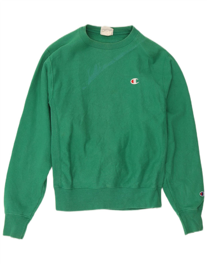 Champion Mens Reverse Weave Sweatshirt Jumper Small Green
