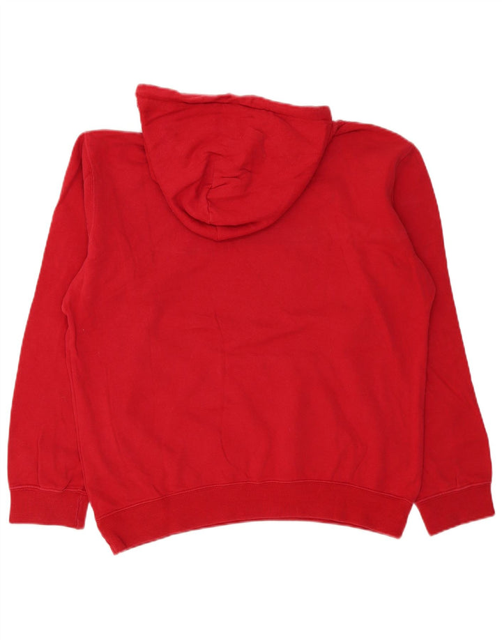 Champion Mens Graphic Hoodie Jumper Medium Red Cotton